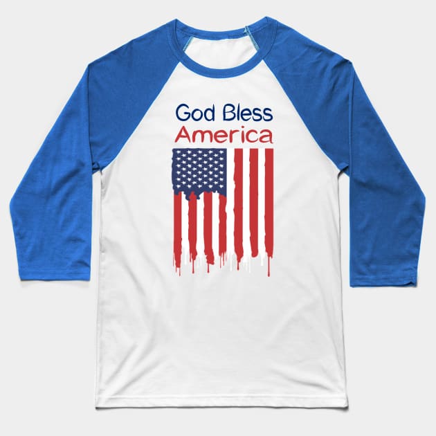 God Bless America Baseball T-Shirt by AlondraHanley